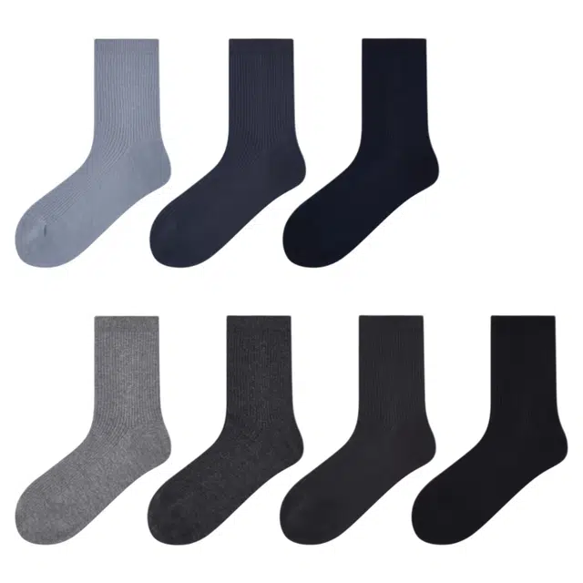 潞优野 高端品质抗菌防臭纯棉运动商务百搭秋冬季高弹无骨袜子 中筒袜 男款