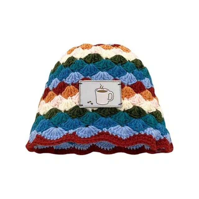 恩僾德 冬季保暖毛绒针织盆帽复古宽檐素颜显脸小帽子 腈纶 渔夫帽 男女同款情侣款