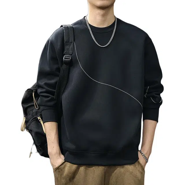 前进牛 美式经典复古潮牌宽松圆领休闲户外百搭长袖卫衣 男款