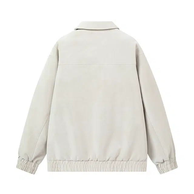 领航骆驼 时尚街头翻领工装拼接外套纯色机车上衣情侣宽松百搭潮牌 夹克  男女同款