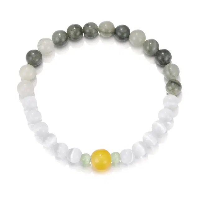 珂里 新中式手饰国潮复古小众高级感百搭气质手工串珠简约大气典雅饰品 琉璃 玉石手串 女款