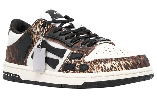 AMIRI Skel-Top Low White Brown