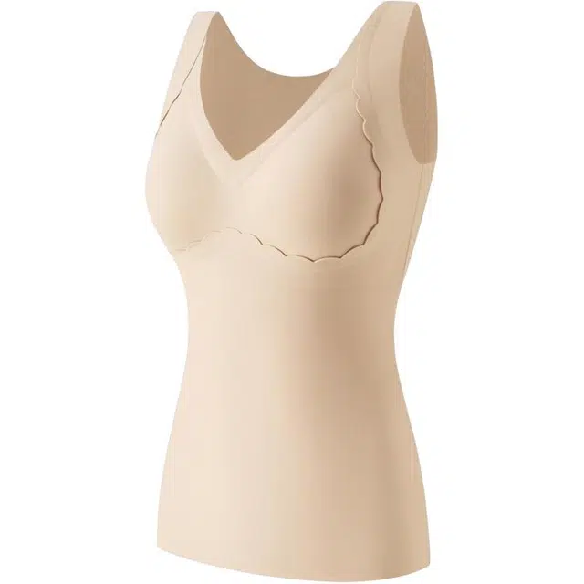 慕梵度 女士内衣带胸垫一体式锁温蓄热无痕内搭打底保暖背心 女款