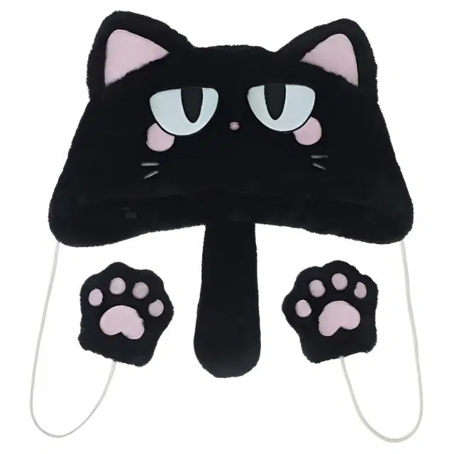 恩僾德 可爱猫耳朵毛绒绒加绒加厚保暖骑车 聚酯纤维 帽子 男女同款情侣款