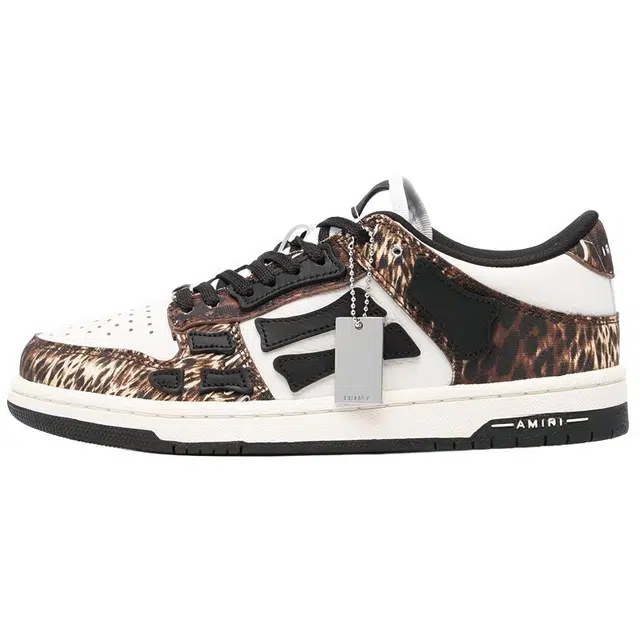 AMIRI Skel-Top Low White Brown