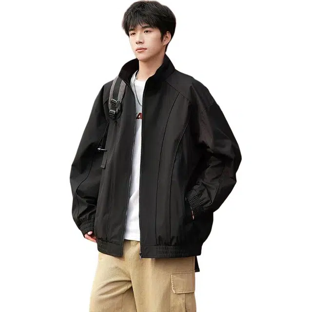 杜克恩 立领解构防水飞行员外套春秋季美式复古潮流宽松廓形顺滑抗皱休闲百搭冲锋衣夹克 男女同款