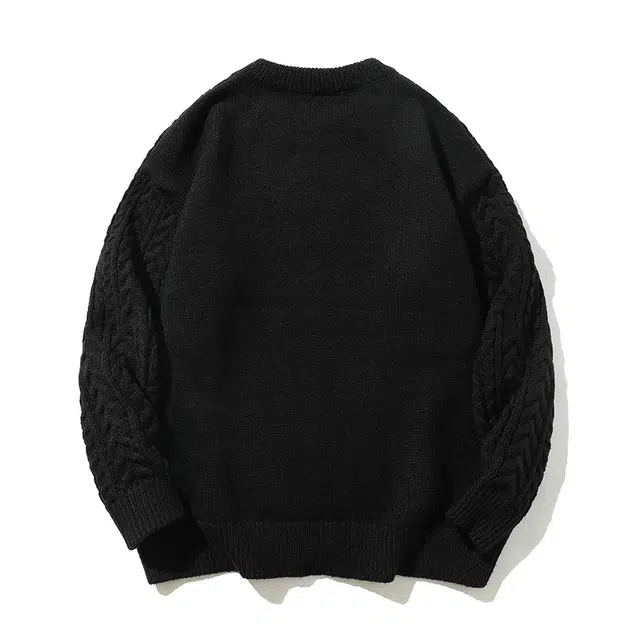 棉基因 清新设计感森系肌理感毛线衣厚实内搭休闲运动氛围感职场通勤极简风女装高街美式亲肤打底衣松弛感青少年学院风毛衣 男女同款