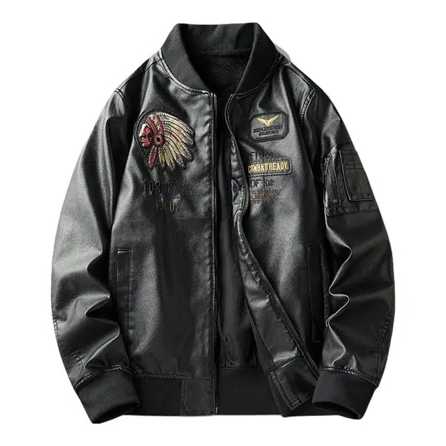 太子龍 美式复古机车服潮流时尚皮衣 男款