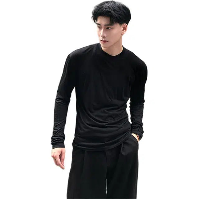 黑马漫画 美式长袖圆领上衣健身显肌肉打底衫卫衣 男女同款