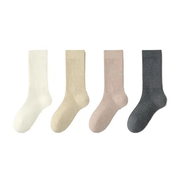 潞优野 轻奢高端品质羊毛袜子女士加绒加厚秋冬季袜棉袜保暖美利奴袜高级感中筒袜 女款