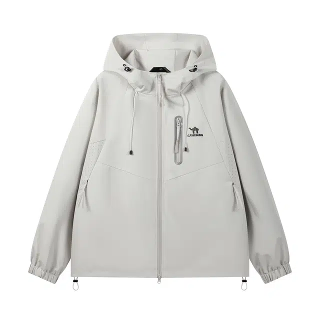 领航骆驼  城市机能简约潮流纯色拉链连帽立领胸前口袋休闲慵懒痞帅百搭防水防风日常户外出勤  夹克  男女同款