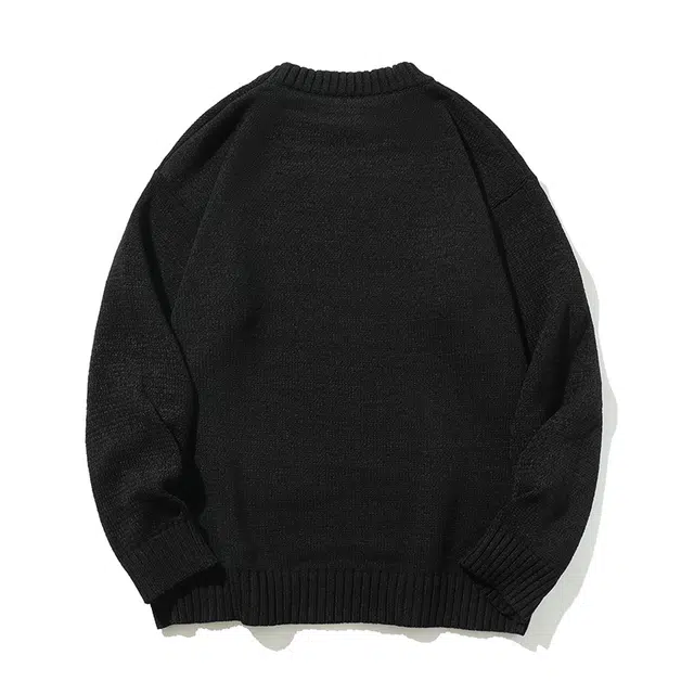 棉基因 清新森系螺纹领口肌理感毛线衣厚实内搭休闲运动氛围感职场通勤极简风女装高街美式亲肤打底衣松弛感青少年学院风毛衣 男女同款