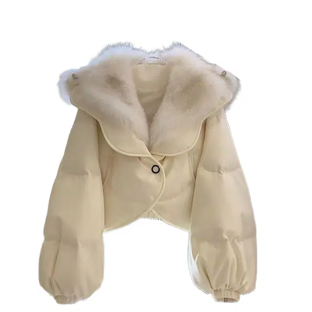 桴生 秋冬季款外套加绒加厚时尚高级感洋气百搭显瘦毛领女棉服 女款