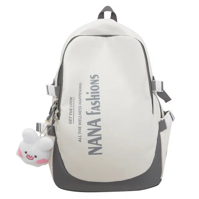 米囹 潮可爱兔子元素美 通勤大容量书包高中 男女同款 轻盈 双肩包 常规 灰色/黑色/红色/粉色