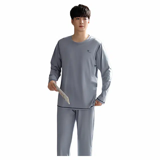 潞优野 轻奢高级感衣男士秋冬季长袖家居服男秋大码装可外穿睡衣套装 男款