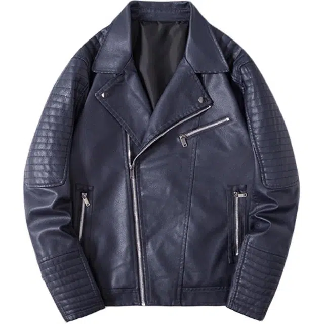 太子龍 美式复古秋季高级设计感机车宽松休闲百搭皮衣 男款