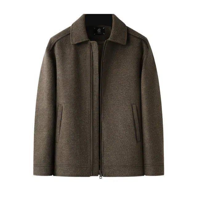 百胜狐 大码男装冬季休闲宽松翻领保暖男毛呢大衣 男款