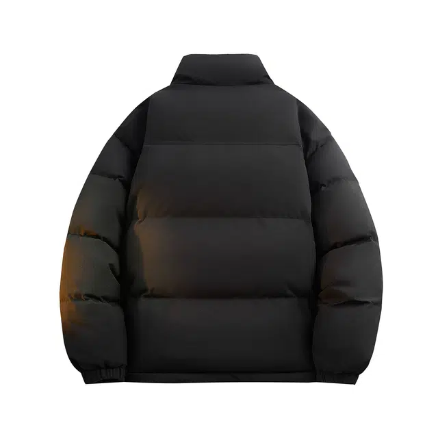 鸭鸭 创意笑脸字母刻字膜简约时尚设计运动休闲美式复古潮流户外撞色立领防风防寒宽松舒适百搭通勤保暖羽绒服 男女同款