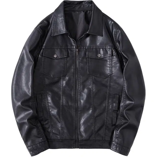 太子龍 美式复古春秋季韩版潮流百搭帅气机车外套翻领皮衣 男款