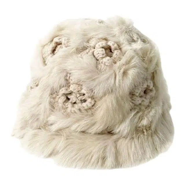 恩僾德 可爱毛茸茸皮草加厚毛绒保暖 腈纶 绒线帽 男女同款情侣款