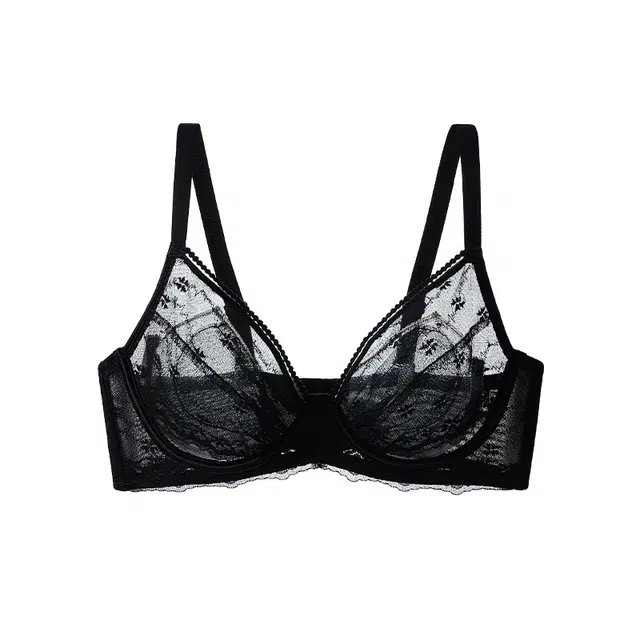 芬腾 大胸显小聚拢性感法式女士超薄蕾丝内衣防下垂收副乳舒适透气文胸 女款