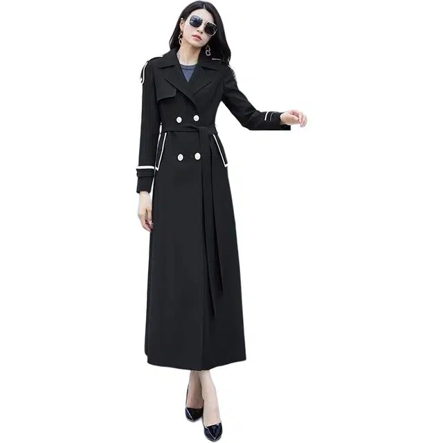 纤丝鸟 简约时尚气质宽松修身显瘦中长款舒适外套大衣 女款