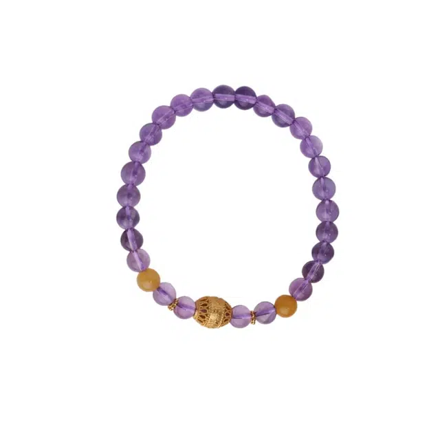 子婳 时来运转多财多福紫气东来复古国风小众设计清冷旺桃花水逆退散高级感手饰 紫水晶 手串 女款