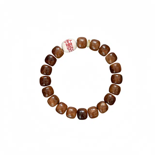 仙园韵 新中式复古小众轻奢优雅气质高级精致百搭潮流贵气 精品文玩老型海纹石猛犸手链 菩提籽 手串 男女同款情侣款