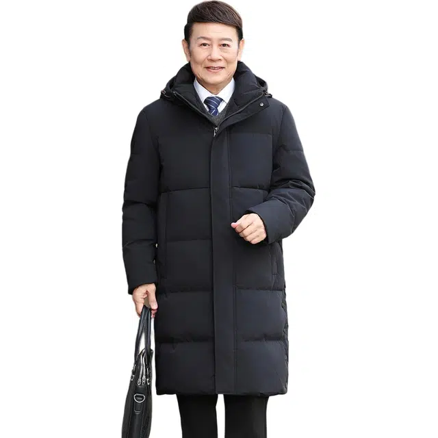 雅鹿 爸爸装长款极寒户外加厚防风防寒保暖中老年人冬装外套羽绒服 男款