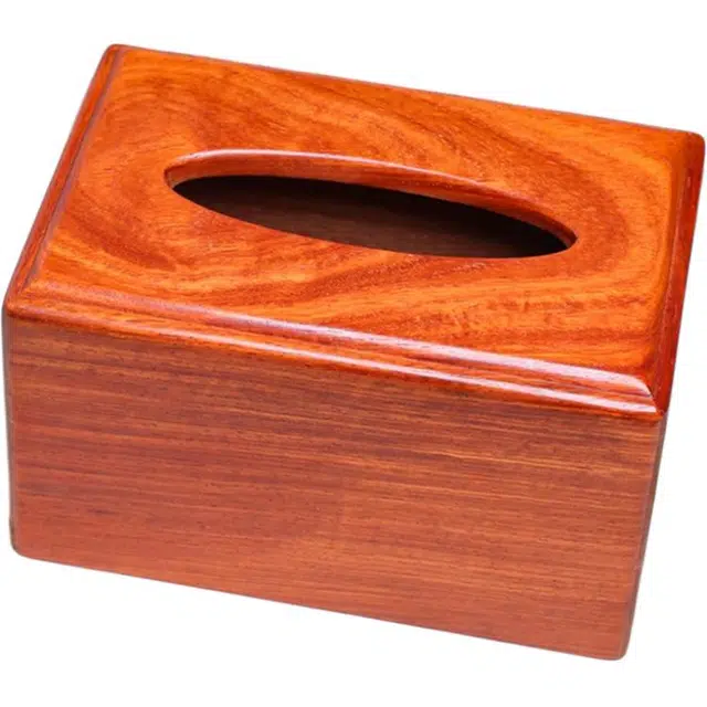 得笙陌 全独板纸巾盒榫卯结构实木复古红木实用 缅花 木作盒子 男女同款情侣款