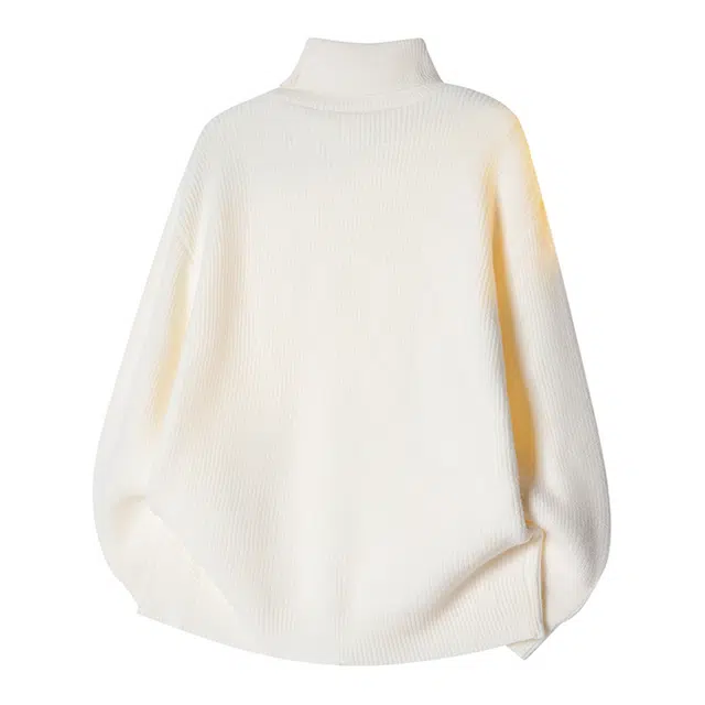 而度 高街复古高领针织宽松慵懒版型精致车标工艺可叠穿学院风质感上衣毛衣 男女同款