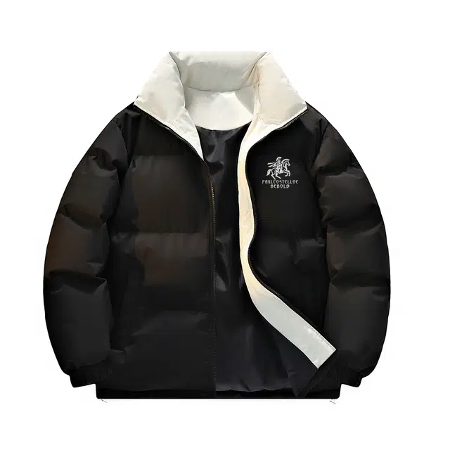 PAUL COSTELLOE Retro Letter Logo Puffer Jacket