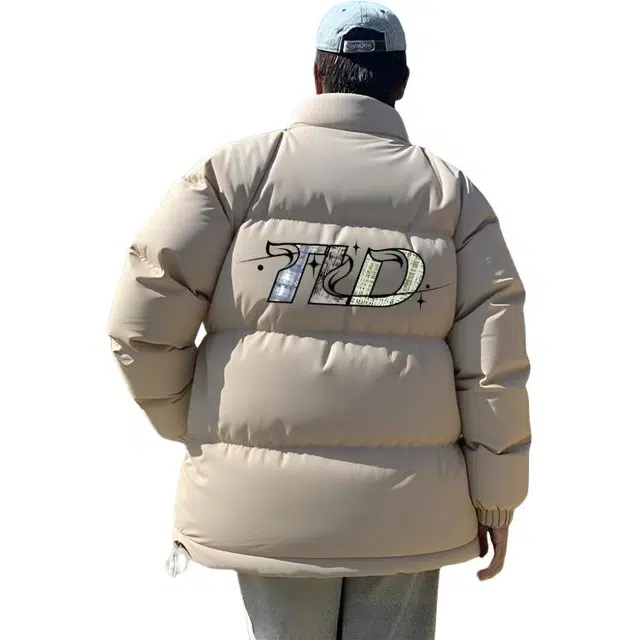 图兰朵 美式复古潮流学院风百搭舒适保暖立领棉衣外套高街时尚休闲简约基础款纯色翻领棉服 男女同款