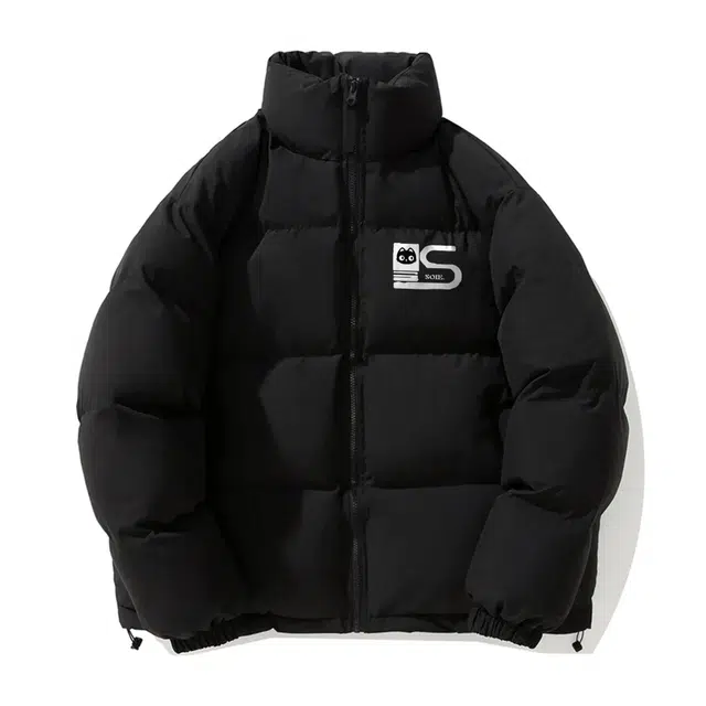 SOIEPLUS Cartoon Cat Logo Puffer Jacket