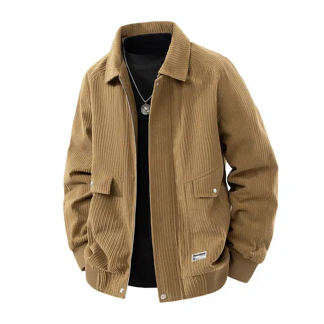 巴塞罗那足球俱乐部  美式高街复古纯色基础款肌理感时尚潮流工装翻领宽松休闲百搭柔软亲肤防风耐磨开衫拉链长袖夹克 男女同款