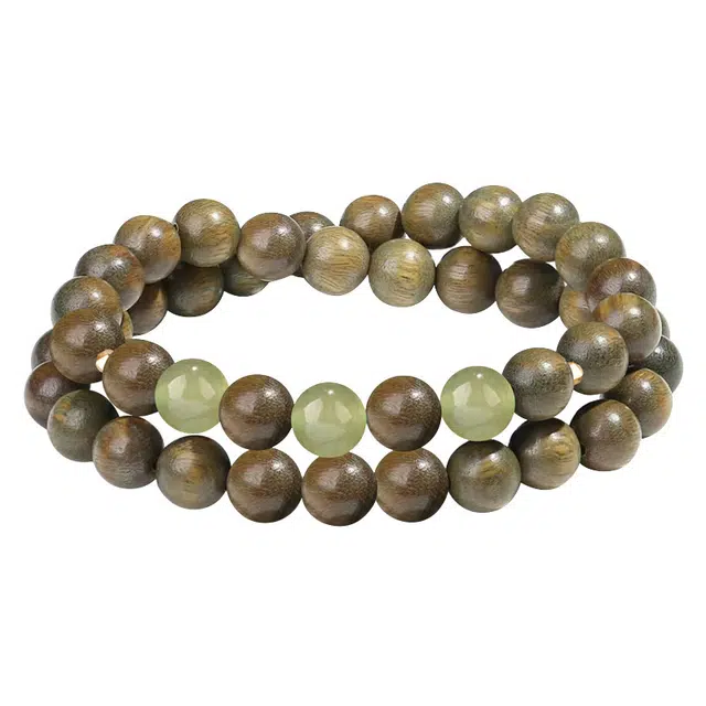 琛宬 【八方来财时来运转】新中式国潮国风复古文艺转运珠平安喜乐多财多福简约文玩盘玩#好运 绿檀 木作手串 男女同款情侣款