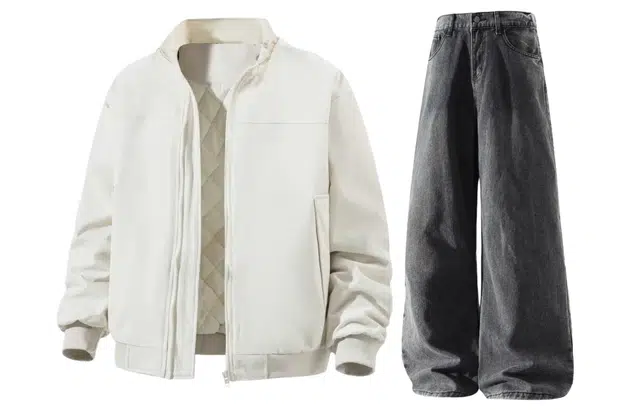 梓润格 美式复古时尚潮流百搭慵懒老钱风棉服基础水洗牛仔裤休闲运动套装 男女同款
