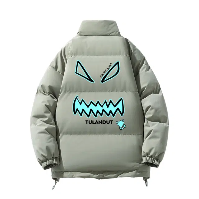 图兰朵 美式复古笑脸立领纯色潮流时尚百搭休闲面包服加厚舒适保暖防风防寒 棉服 男女同款