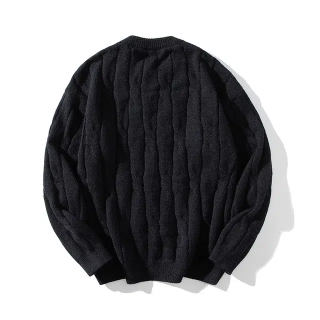 棉基因 扭花粗线麻花毛线衣清新森系肌理感厚实内搭休闲运动氛围感职场通勤极简风女装高街美式亲肤打底衣松弛感青少年学院毛衣 男女同款