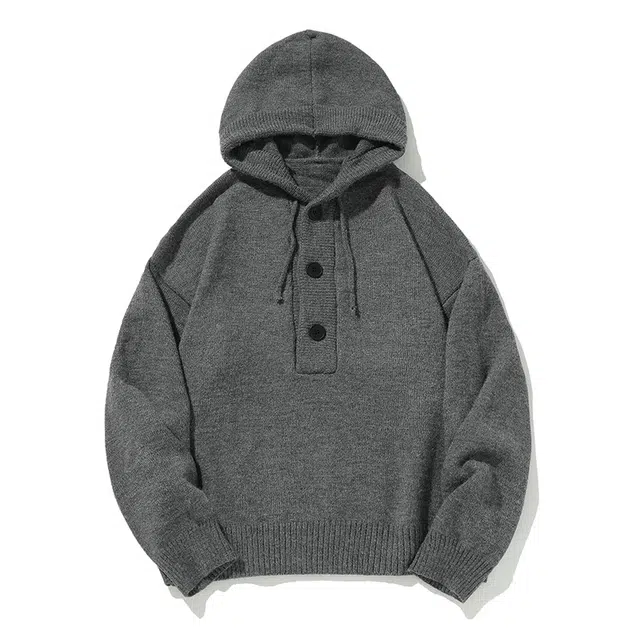 棉基因 清新森系肌理感抽绳针织毛线衣厚实内搭休闲运动氛围感职场通勤极简风女装高街美式亲肤打底衣松弛感青少年学院风毛衣 男女同款