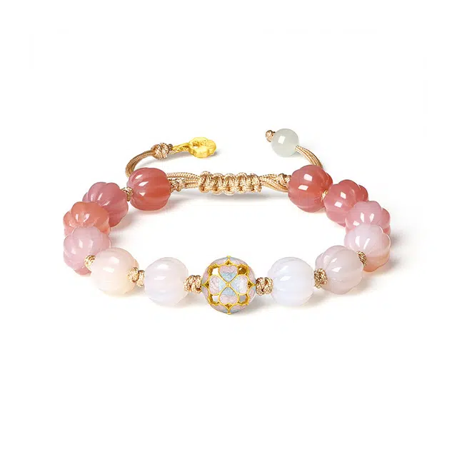 【桃花灼灼】 七七银饰  有钱花转运珠招财纳福 平安喜乐诸事顺利 本命年 新中式 好运 经典时尚小众百搭天然 玛瑙 手串 女款