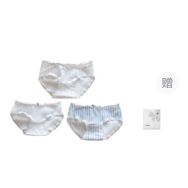 都市丽人 可爱卡通少女全棉底档轻薄透气舒适亲肤中腰三角内裤 女款