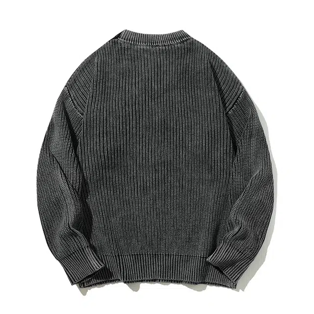 棉基因 纯棉纹理针织毛线衣清新森系肌理感厚实内搭休闲运动氛围感职场通勤极简风女装高街美式亲肤打底衣松弛感青少年学院毛衣 男女同款