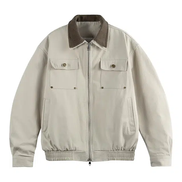 爱爸爸 高街工装美式复古撞色翻领宽松夹克 男款