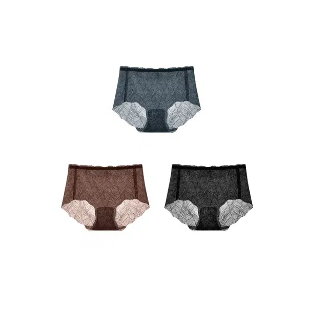 皇室品轩 无痕女士蕾丝女生性感中腰透气薄款一片式三角内裤 女款