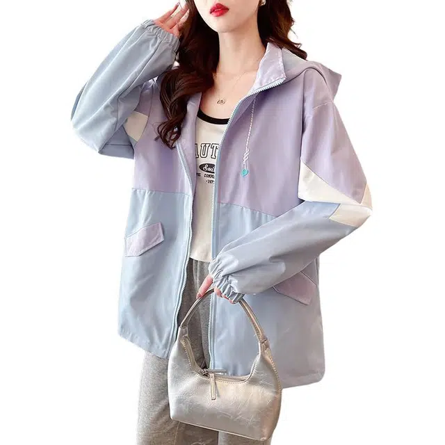 邦固依品 春秋季休闲百搭拼色宽松型甜美风夹克 女款