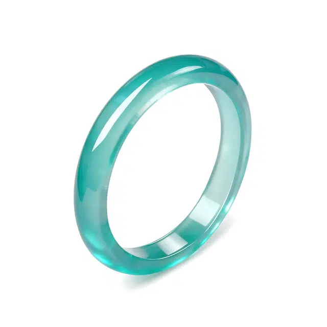 眰恦 玻璃海 清透水润 小清新蓝 百搭清冷 时尚小众 新中式轻奢玉镯#好运天然 玉髓 手镯 女款