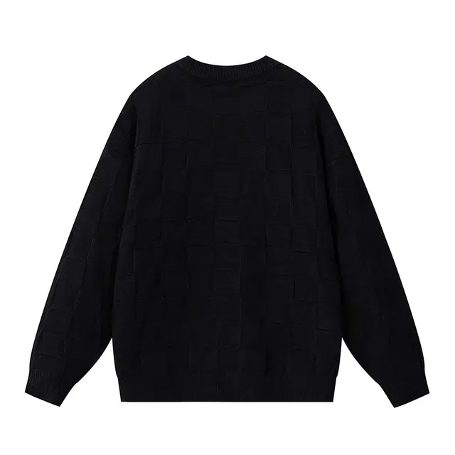 棉基因 棋盘格针织格子毛线衣清新森系肌理感厚实内搭休闲运动氛围感职场通勤极简女装高街美式亲肤打底衣松弛感青少年学院毛衣 男女同款