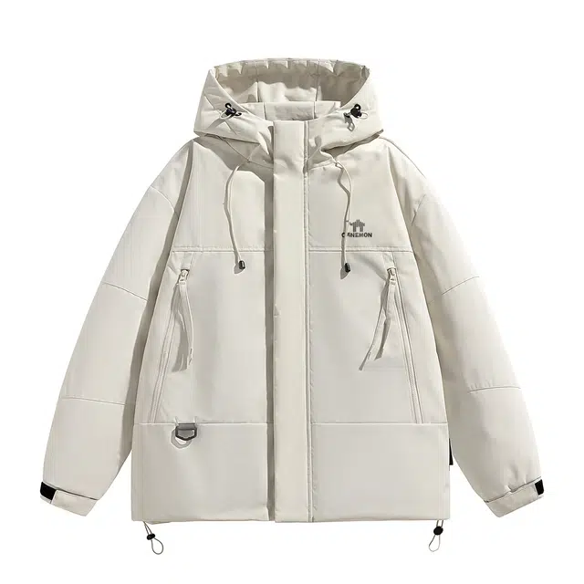 领航骆驼 时尚街头日常通勤百搭保暖简约纯色字母印花图案基础款亲肤舒适多口袋连帽羽绒服 男女同款