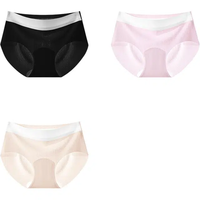 帕兰朵 女士纯棉抗菌夏薄款无痕透气少女生中腰不夹臀全棉裤 三角内裤 女款